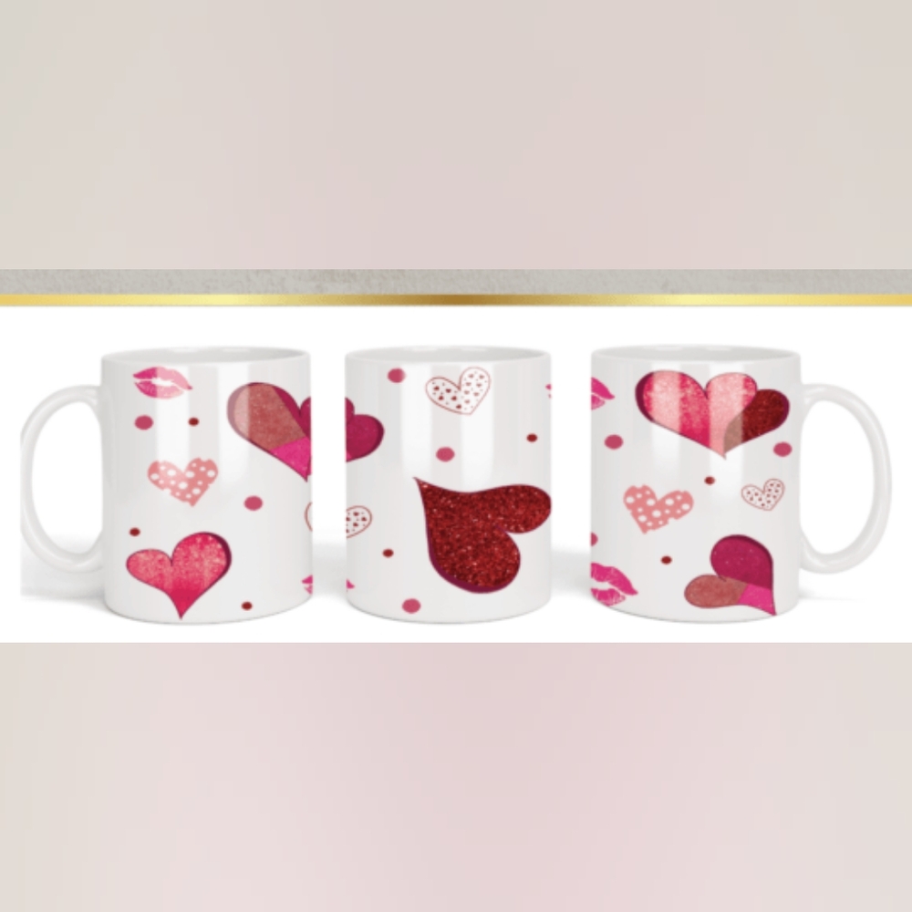 Heart Patterned Coffee Mug